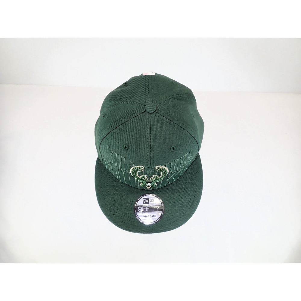 New Era 9FIFTY Milwaukee Bucks NBA Draft Snapback Hat Green Flat Bill - Picture 2 of 9